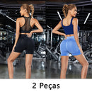 Conjunto de Shorts Feminino Sem Costura – 2 Peças para Yoga