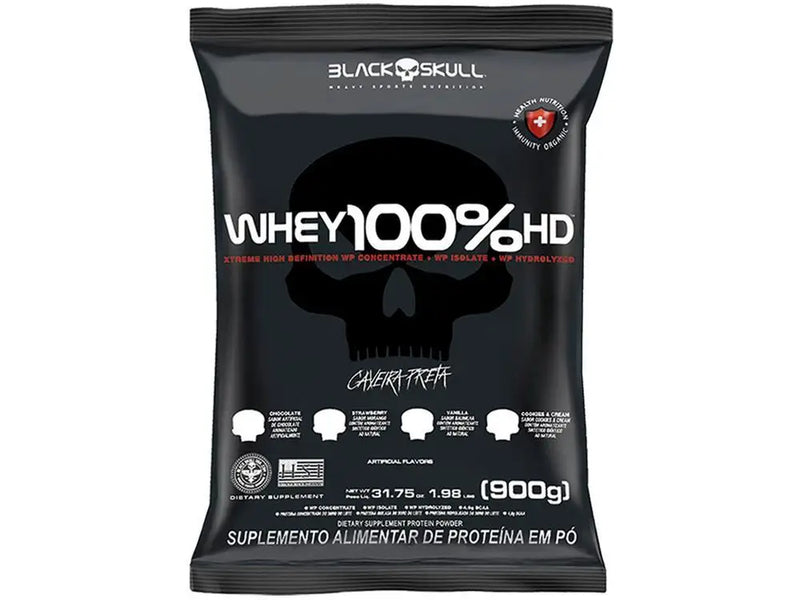 Whey Protein 100% HD – Black Skull (900g) Sabor Baunilha