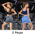 Conjunto de Shorts Feminino Sem Costura – 2 Peças para Yoga
