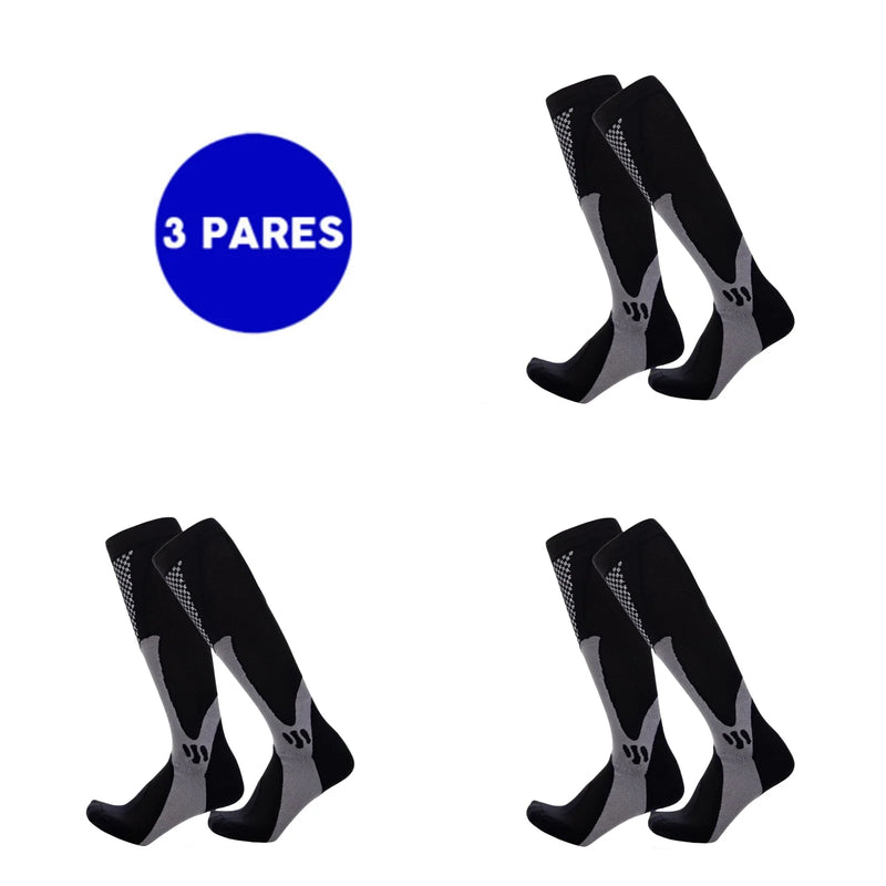 Kit com 3 Pares de Meias Masculinas de Compressão Leve – Conforto, Respiração e Desempenho