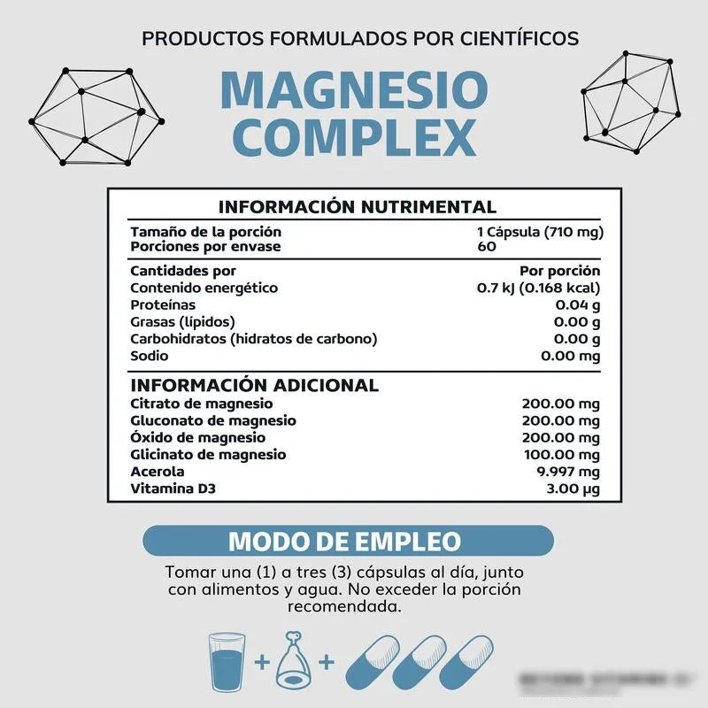 Cápsulas de Magnésio Citrato + Glicinato – Relaxamento Muscular e Sono Profundo