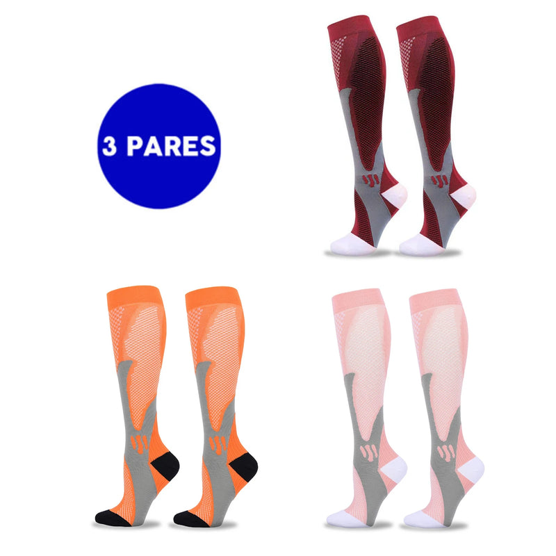 Kit com 3 Pares de Meias Masculinas de Compressão Leve – Conforto, Respiração e Desempenho