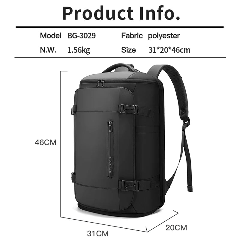 Mochila Masculina Executiva Bange BG-3029 – Design Moderno, Espaço Inteligente e Estilo Profissional