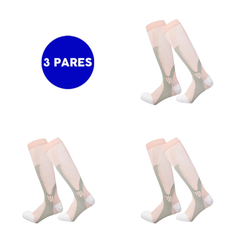 Kit com 3 Pares de Meias Masculinas de Compressão Leve – Conforto, Respiração e Desempenho
