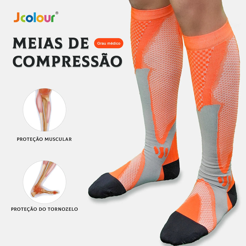 Kit com 3 Pares de Meias Masculinas de Compressão Leve – Conforto, Respiração e Desempenho