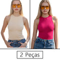 Conjunto Feminino Fitness 2 Peças – Top Regata e Short em Poliamida e Elastano – Alta Elasticidade e Conforto