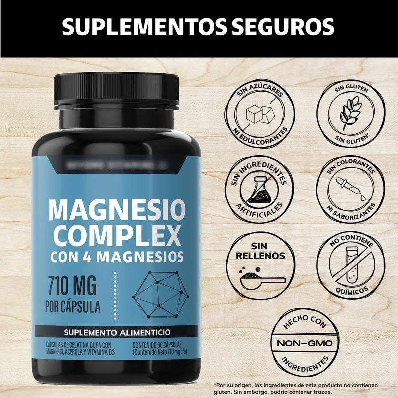 Cápsulas de Magnésio Citrato + Glicinato – Relaxamento Muscular e Sono Profundo