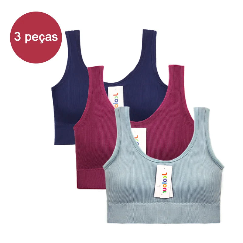 Conjunto Feminino Sem Costura – 3 Peças